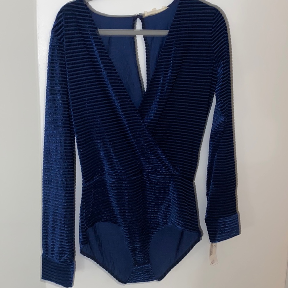 Blue velvet bodysuit